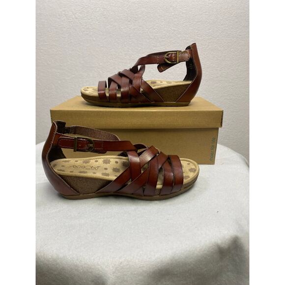 Axxiom Naomi Brown Strappy Wedge Sandals Size 7 - Picture 1 of 10